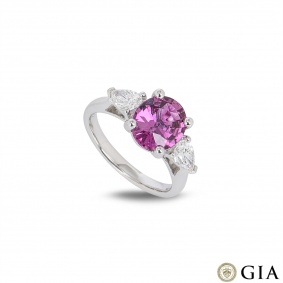 White Gold Pink Sapphire & Diamond Ring 2.44ct